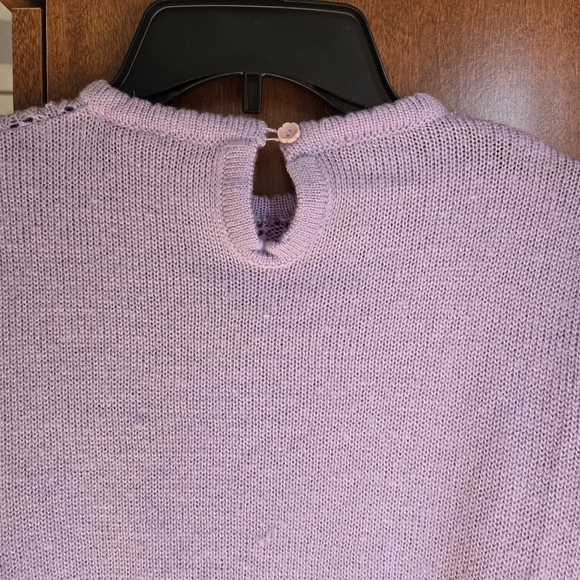 Vintage Lilac Lace Knit Women's Sweater Small - Picture 3 of 3